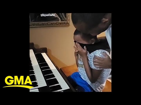 12-year-old breaks down during piano performance after Dad recovers from COVID-19 l GMA Digital